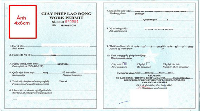 thủ tục cấp giấy phép lao động cho người nước ngoài